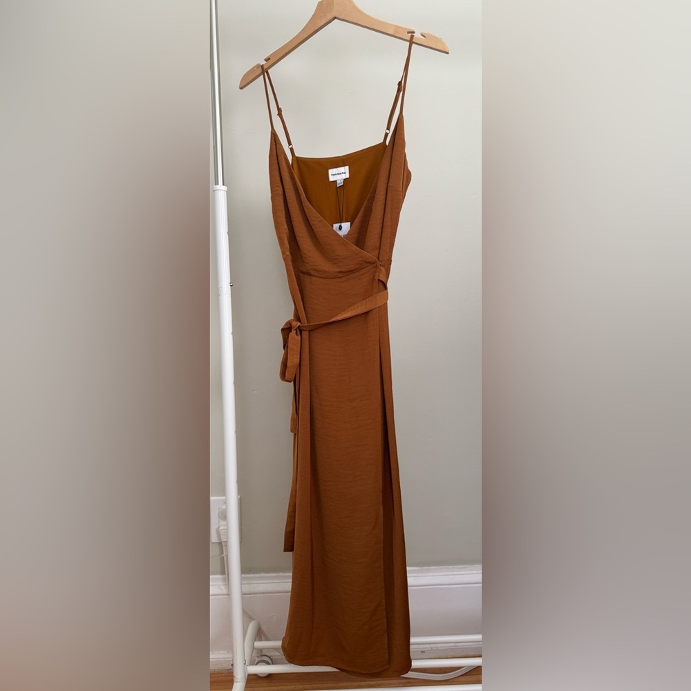 Frank & Oak - Brand New Burnt Orange Wrap Dress - Size Small